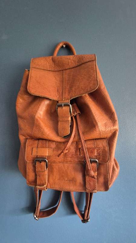 Spikes and sparrow brown leather backpack