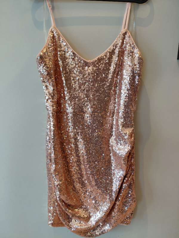 Rosegold hlírakjóll pallíettu