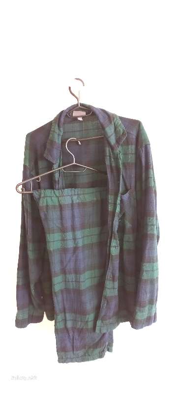 H&M green checkered pajamas