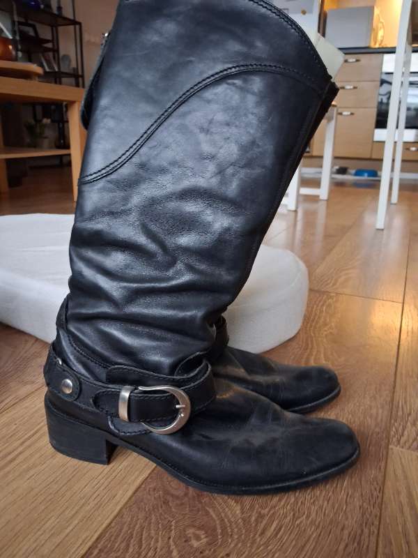 Ítölsk leðurstígvél, rennilás á hlið