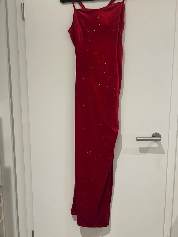 Red glitter dress