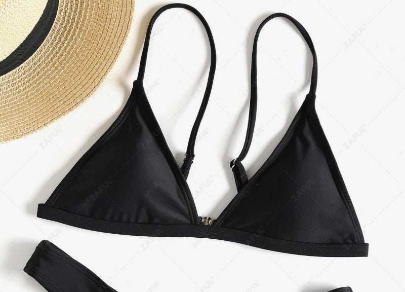 Zaful svartur bikiní toppur
