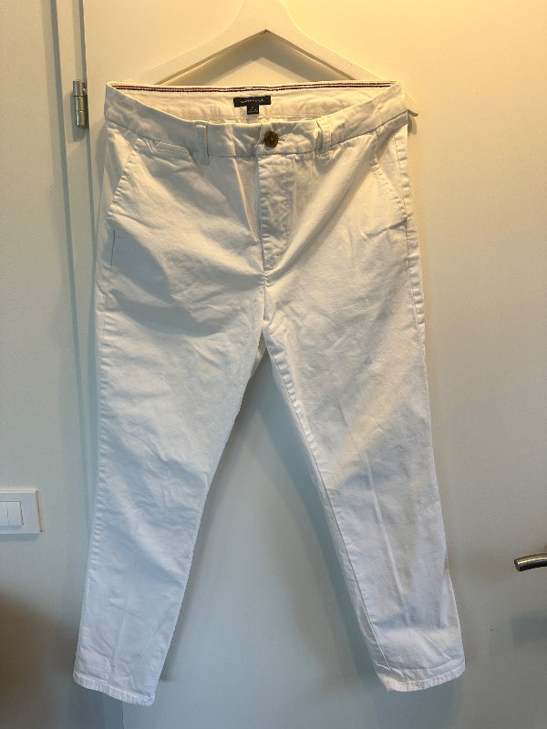 Hvítar Tommy Hilfiger chino-buxur