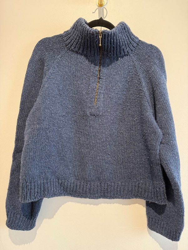 Zipper sweater blá