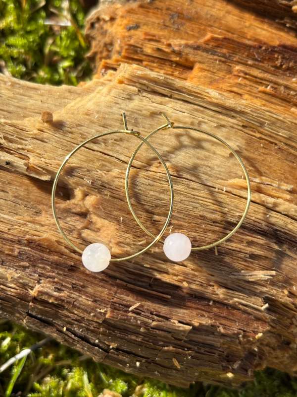 Eyrnalokkar m/ rose quartz