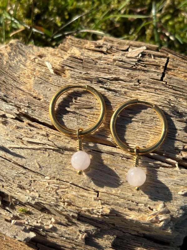 Eyrnalokkar m / Rose Quartz