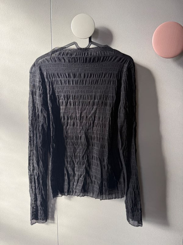 Lindex svartur mesh síðerma