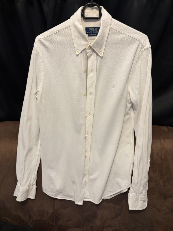 K Polo Ralph Lauren knit oxford skyrta hvít