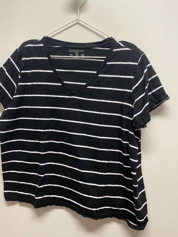 primark black and white striped shirt