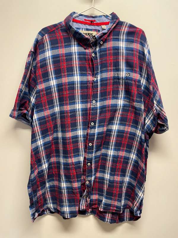 red and blue checked shirt