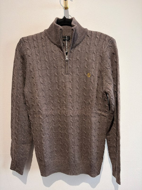 Sweater cable wool brown