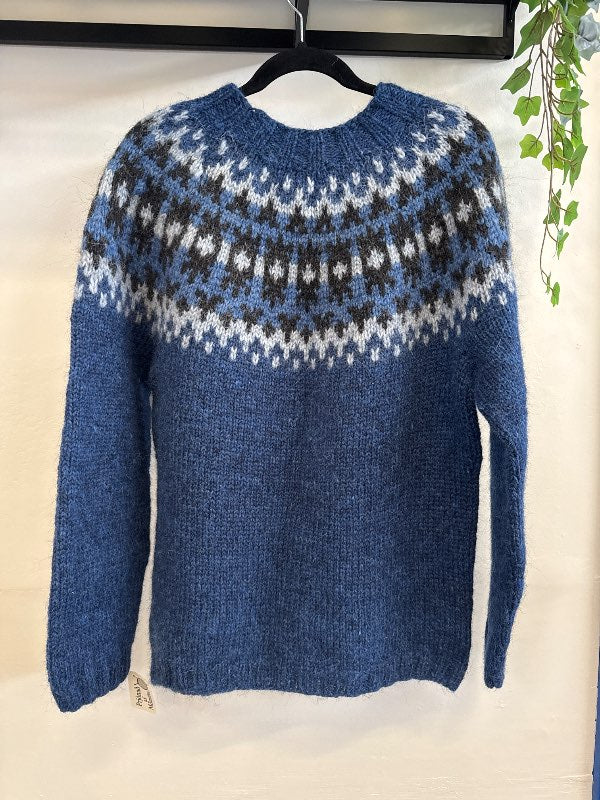 NEW lopapeysa blue and black