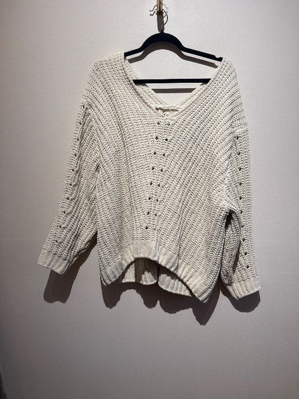 Hvít mjúk H&M peysa