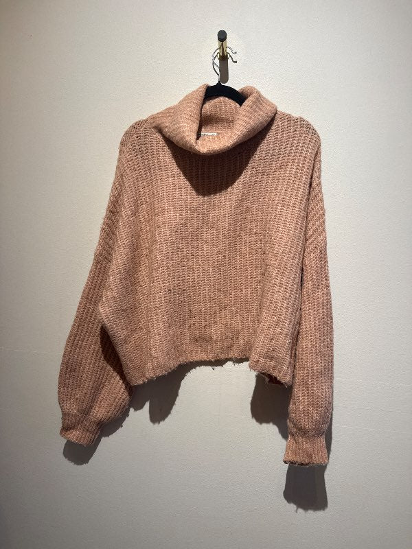 Fölbleik rúllukraga peysa Pull & bear
