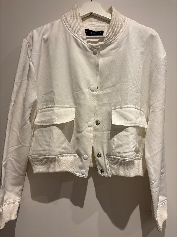 Rising hvítur stuttur bomber