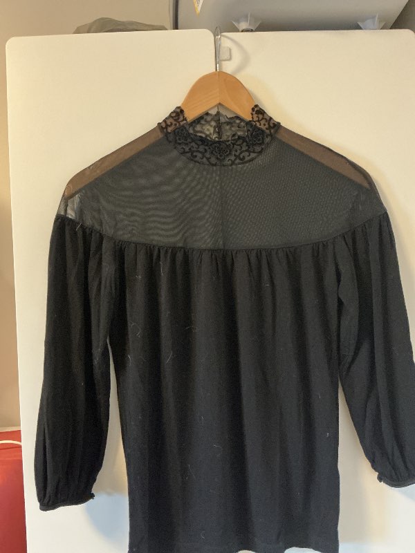 Turtleneck blúndu bolur