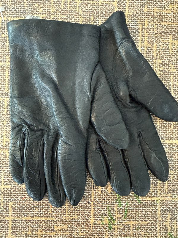 Leður vettlingar svart