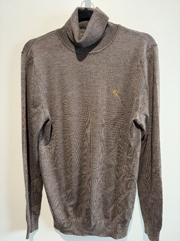 Brown wool turtleneck sweater