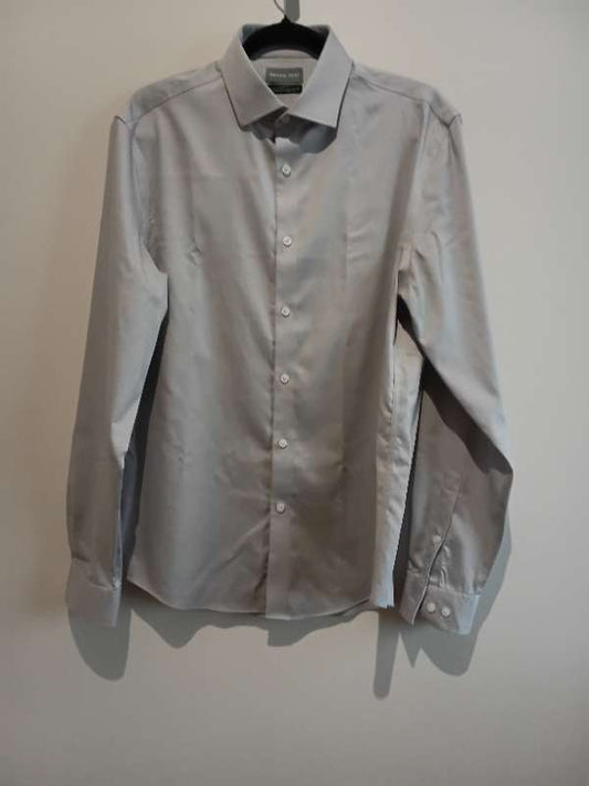 Grá síðerma Mihael kors skyrta, slim fit
