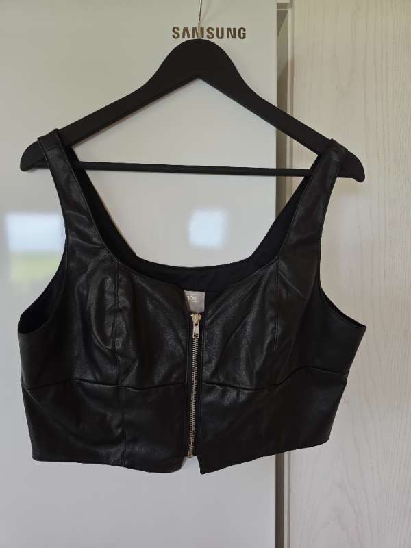 Faux leather vest