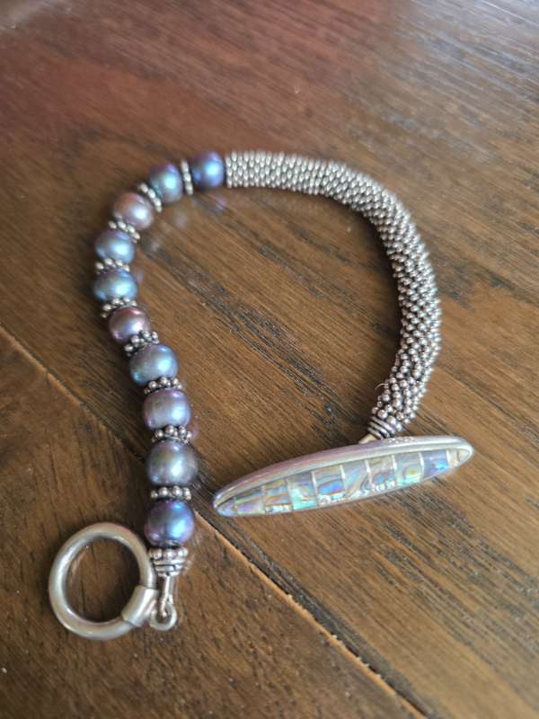 Pearl + sterling bracelet