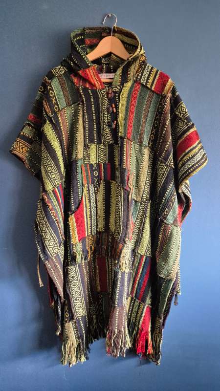 Funky poncho with hoodie