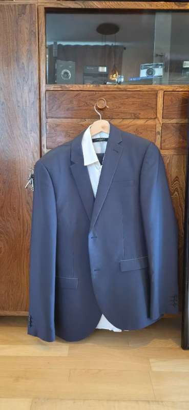 jakkaföt NEXT - slim fit blá
