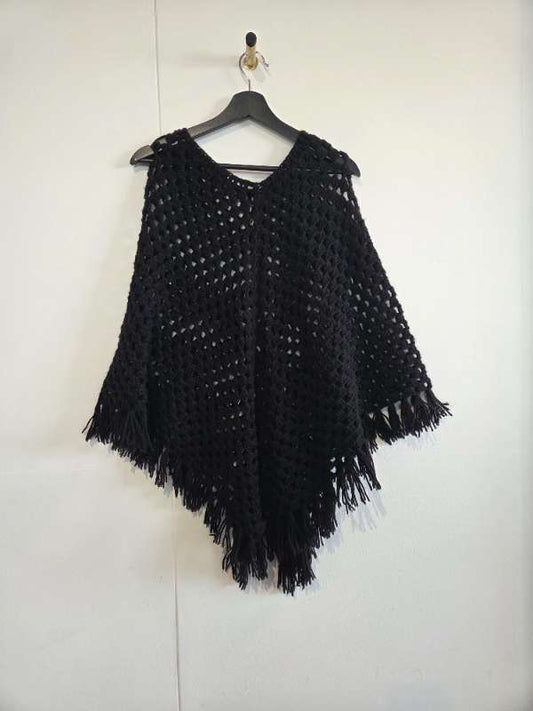 Svart poncho