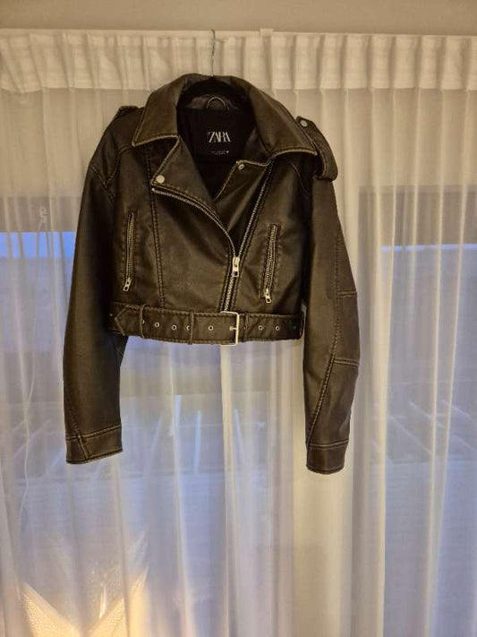 Zara pleðurjakki biker