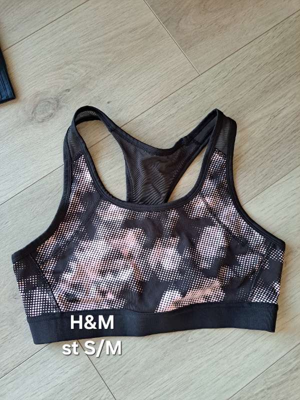 H&M æfingatoppur sv/bleikur