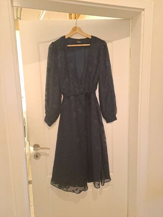 Lulus navy blue spar wrap dress