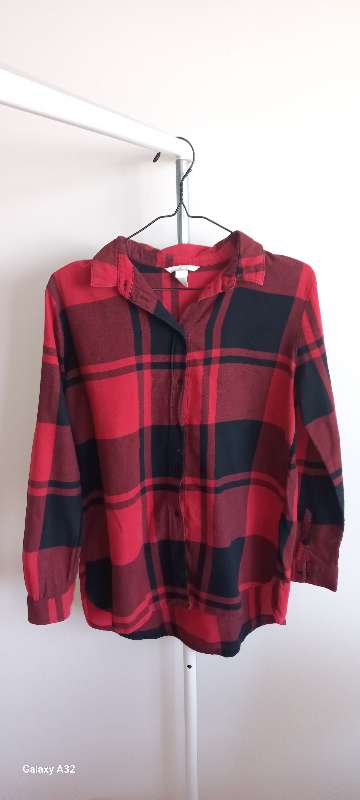H&M black and red checked shirt