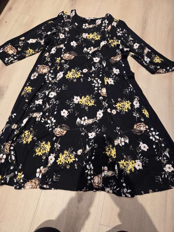 Black dress with flowers