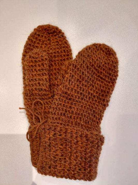 Vettlingar hekklaðir appelsínugulir