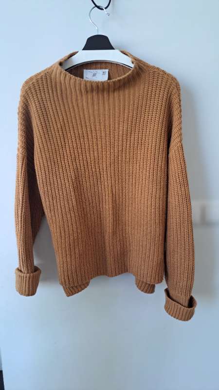 Selected Oversized prjónapeysa gul