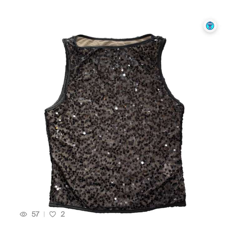Svartur Pallíettu Toppur