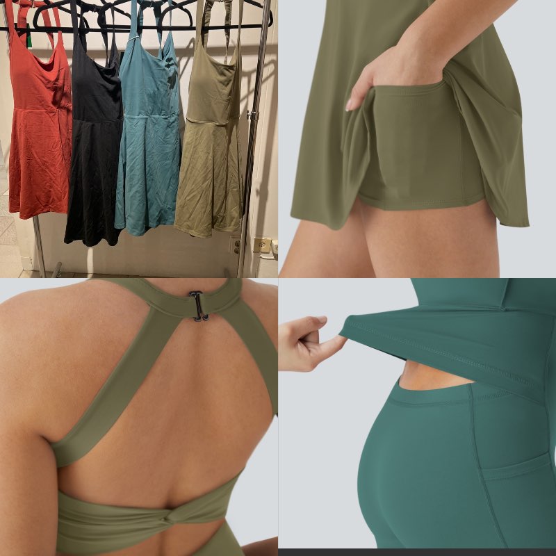 Grænn Kjóll m.áfös boxerbrók