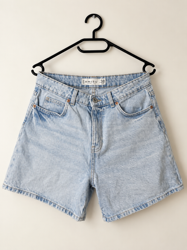 Blue denim shorts