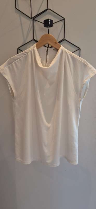 Ermalaus blússa, hvít - H&M