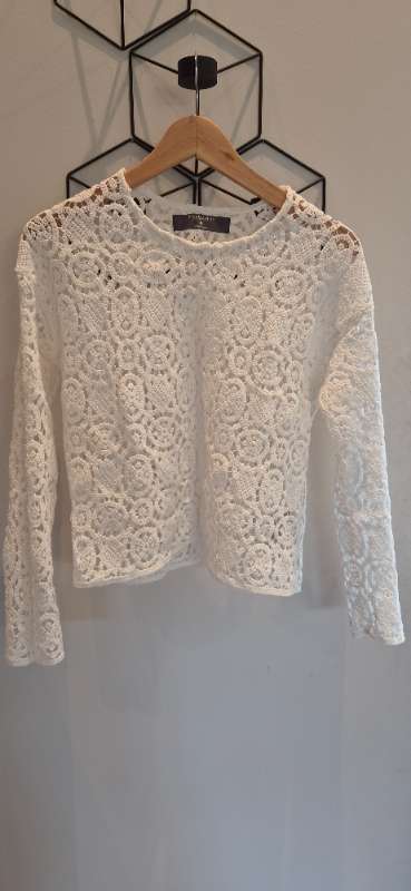 Blúndusíðermabolur, hvítur - Primark