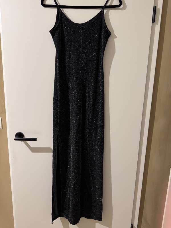 Vintage Spúútnik glitterkjóll m/klauf