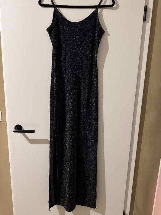 Vintage Spúútnik glitterkjóll m/klauf