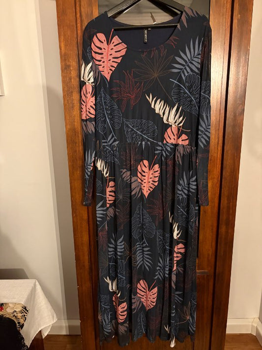 Black dress with leaves