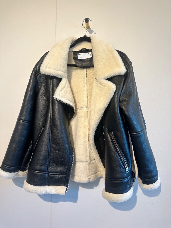 Asos jacket leather fur