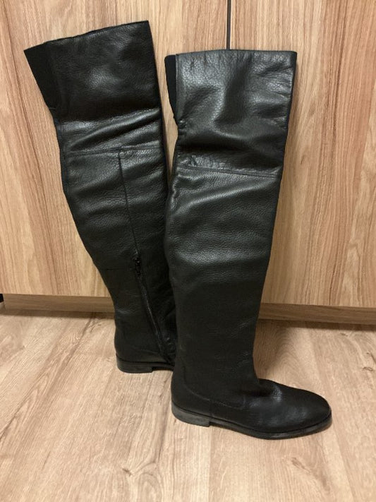 Leður over knee stígvél Nýtt