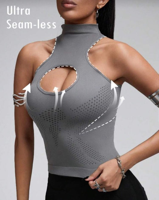 Grár seamless gymtoppur