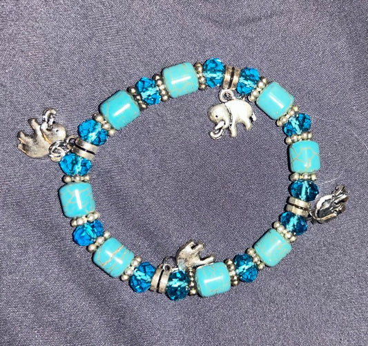 Armband m fílum - blátt