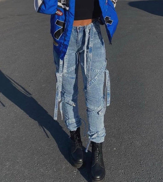 Gallabuxur með böndum