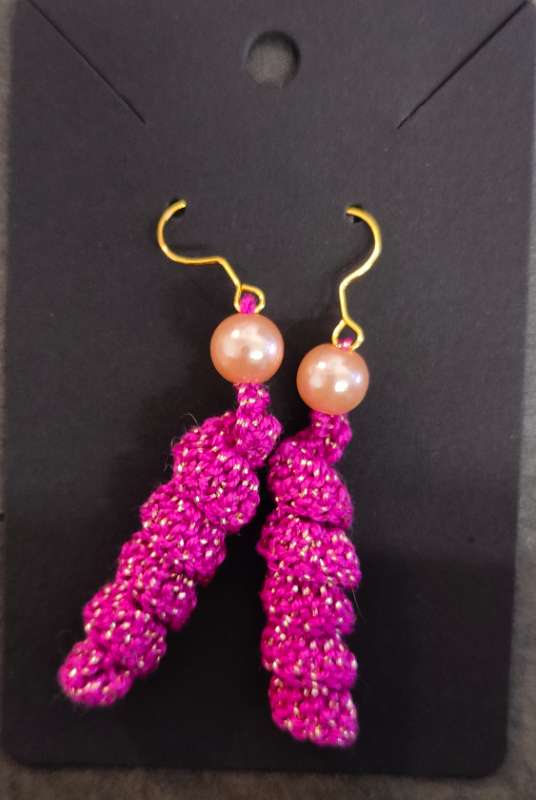 Heklað Spírall eyrnalokkar