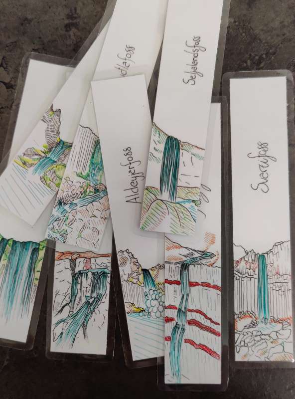 Bókamerki íslenskir fossar